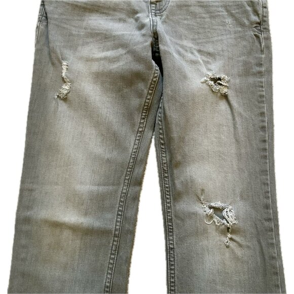 Vtg Jeans Distressed Light Gray 5 Pocket Adjustable Waist Boys Sz 16 CAT & JACK - Picture 3 of 16